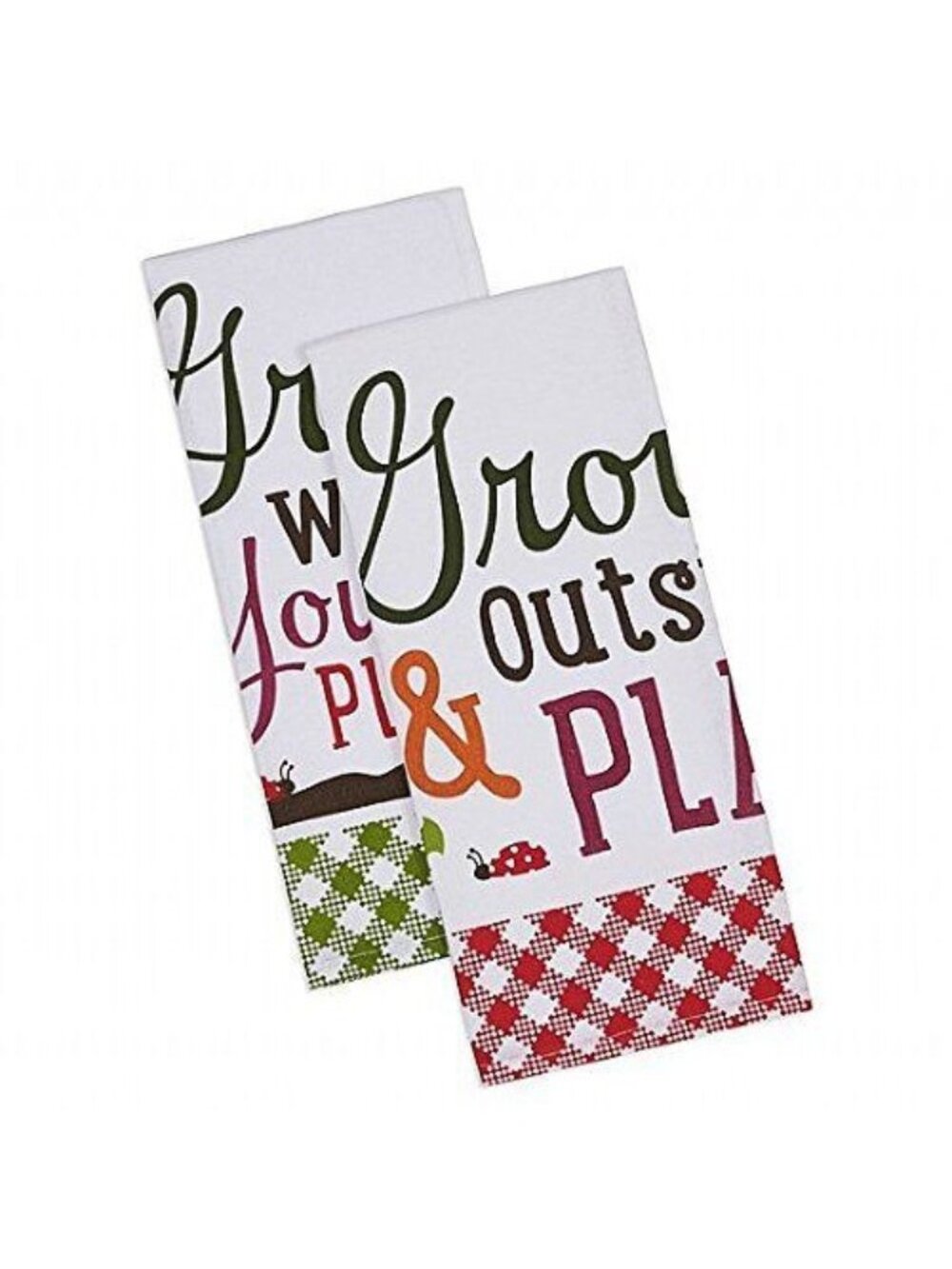 Kitchen Towels set 2 Design Imports Grow where you are Planted  Grow Outside and